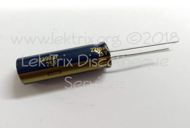 LEK0090 - Electrolytic Capacitor 2200µf 25V 105° pk 2